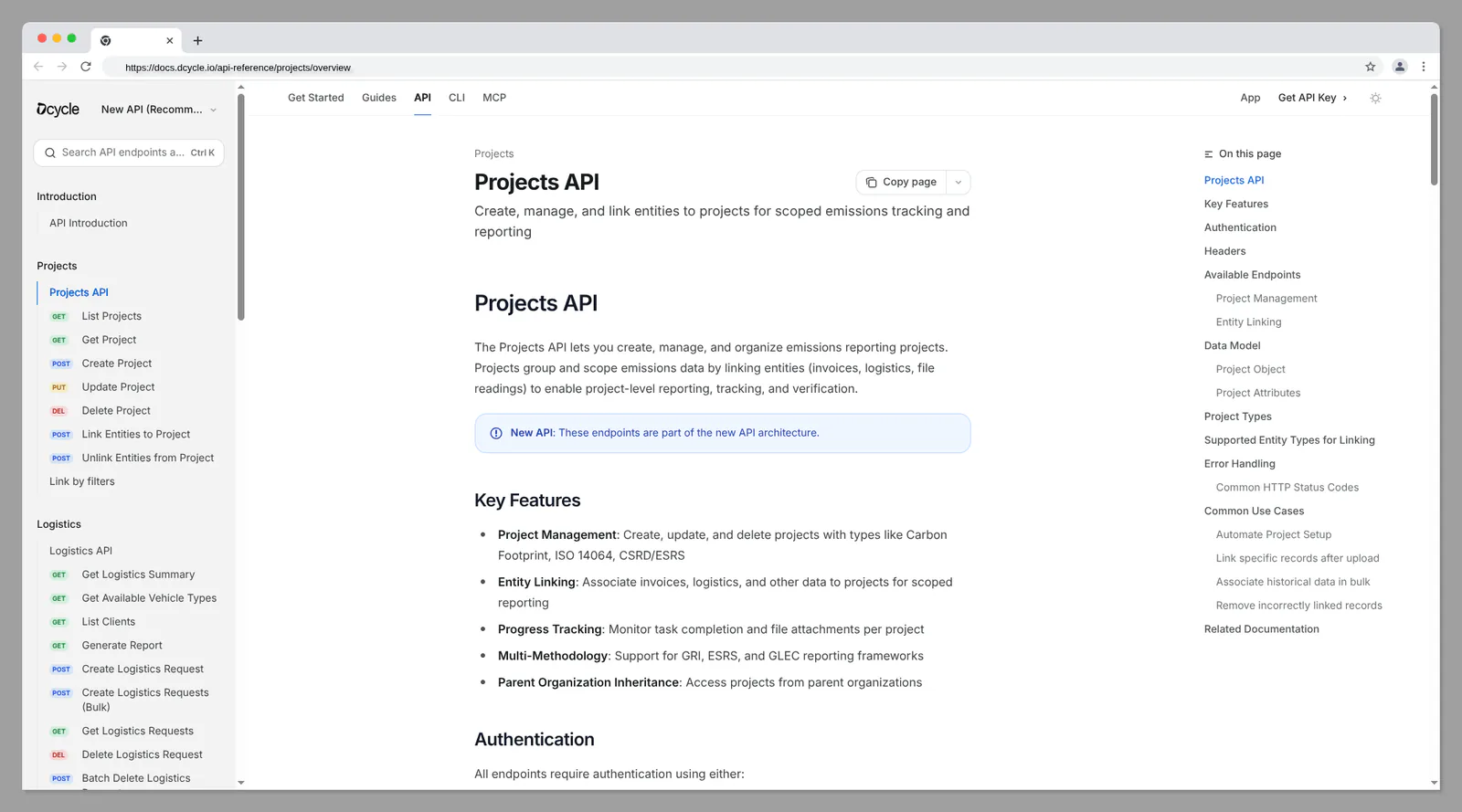 API de Proyectos disponible en Developer Center