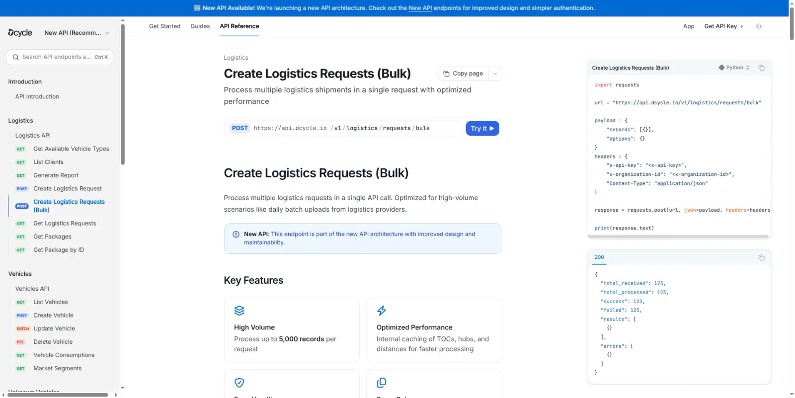 Bulk Logistics Data Upload: Process Thousands of