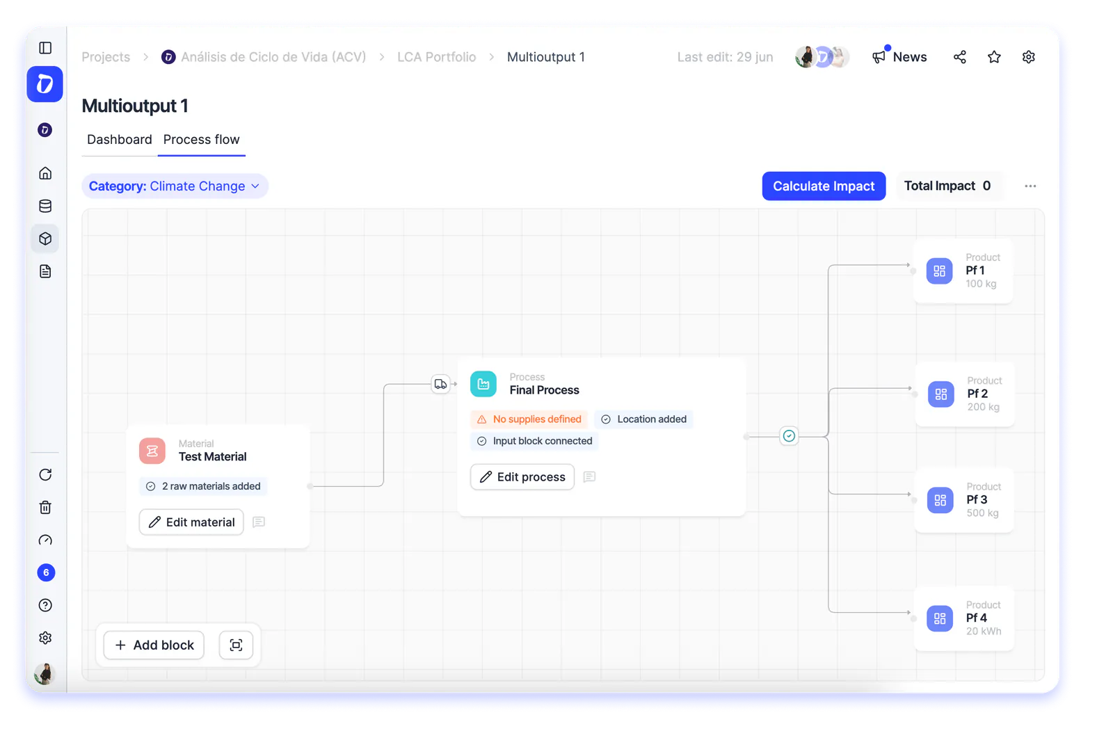 Create your LCA with multiple final products