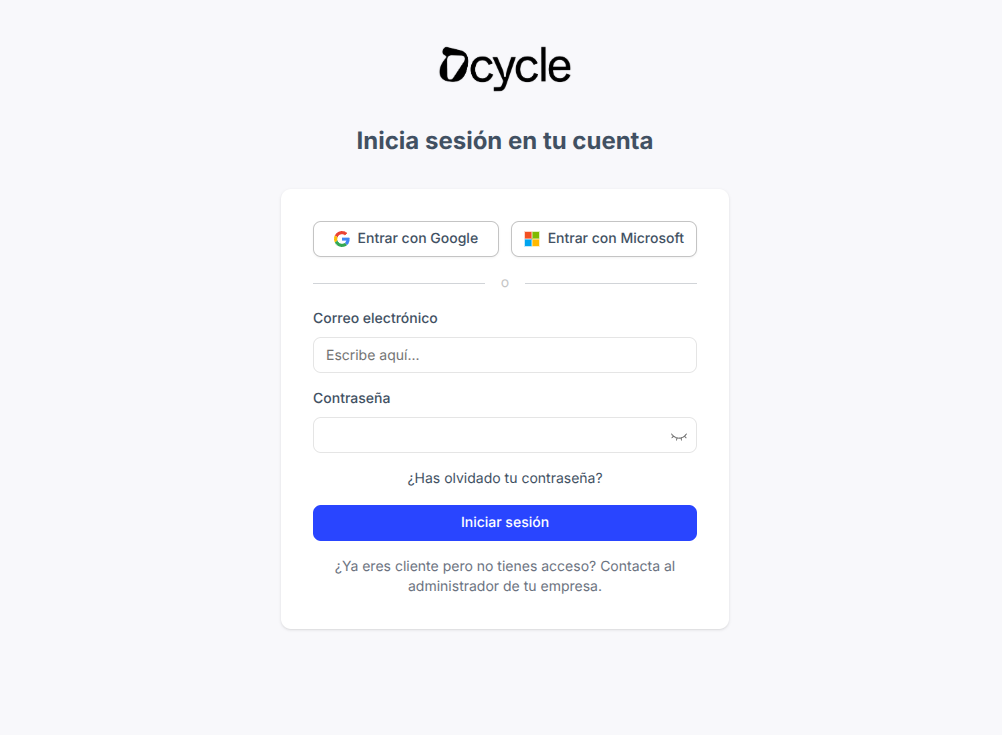 Inicio de sesión con Google y Microsoft