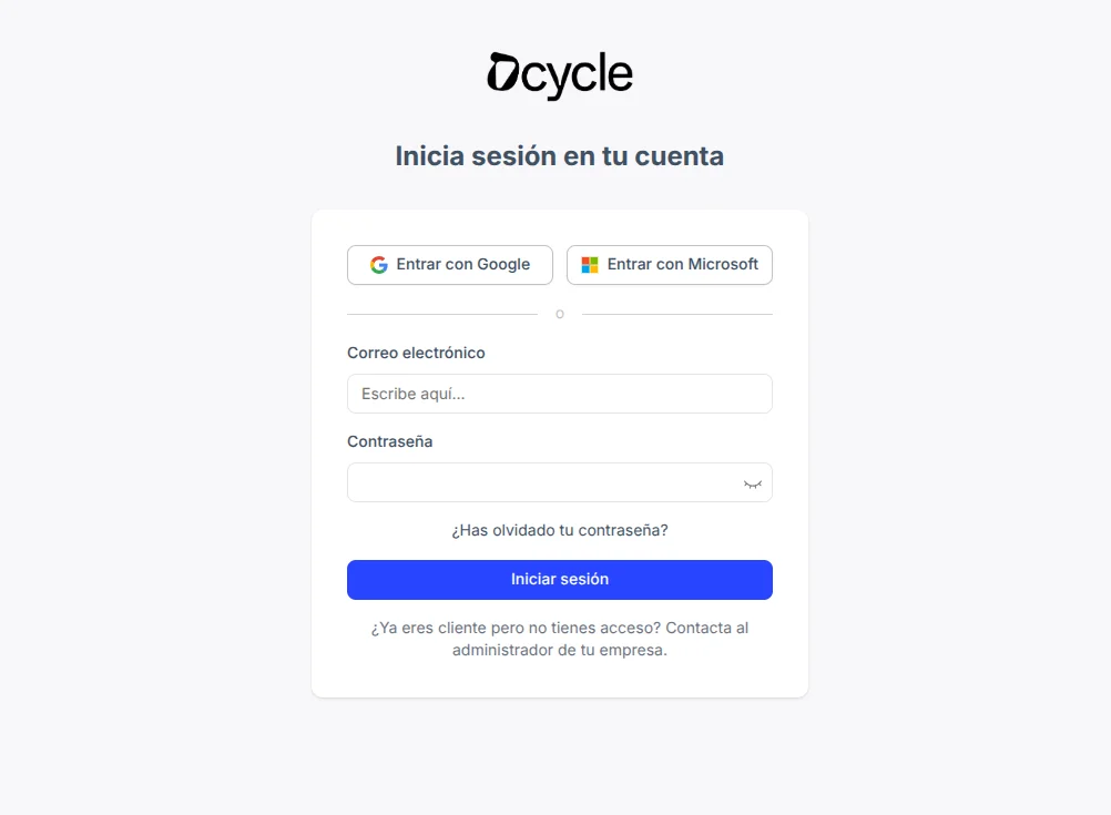 Inicio de sesión con Google y Microsoft