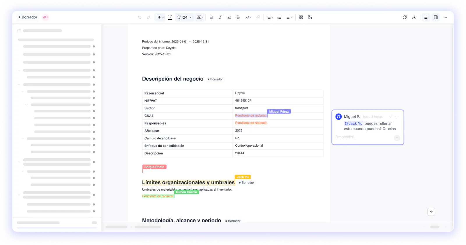 La colaboración en tiempo real en informes ya está aquí