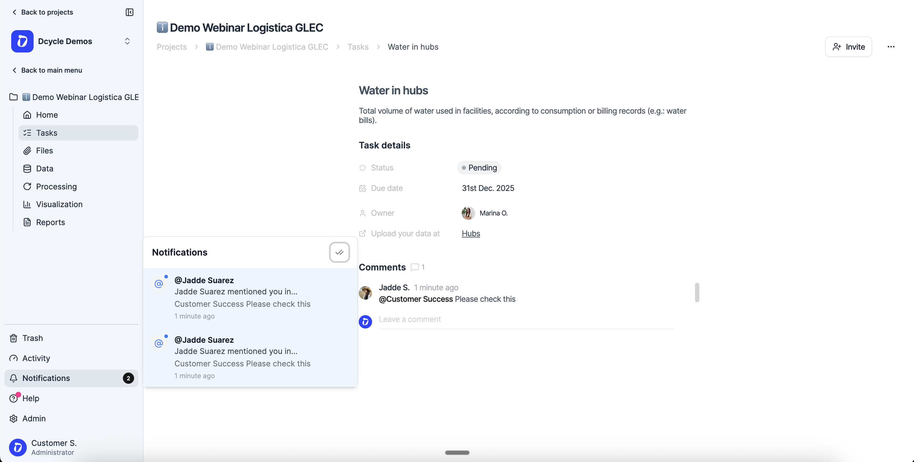 Menciones en comentarios - Colabora en tiempo real
