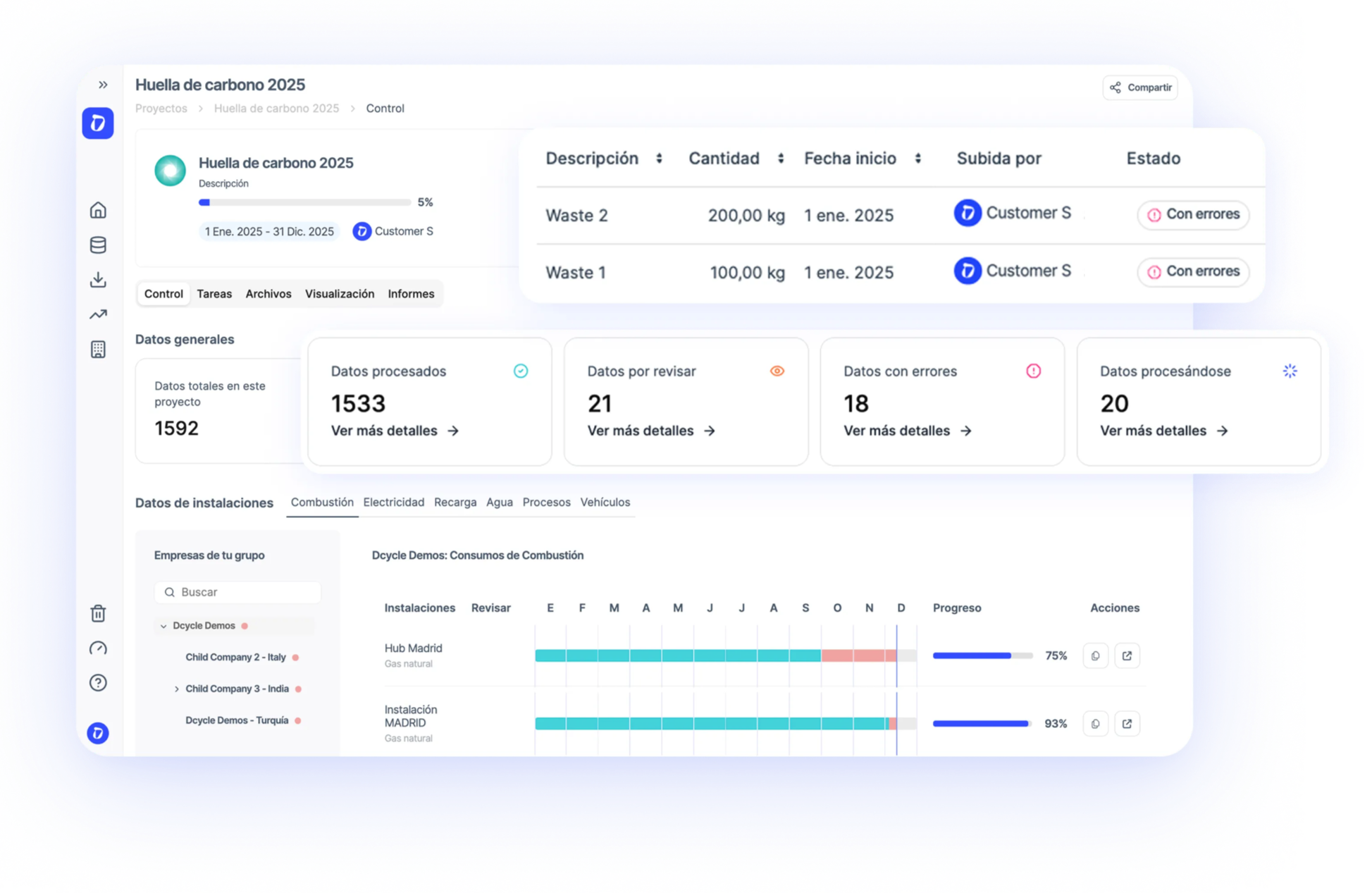 New Data Status Dashboard for Carbon Footprint Projects