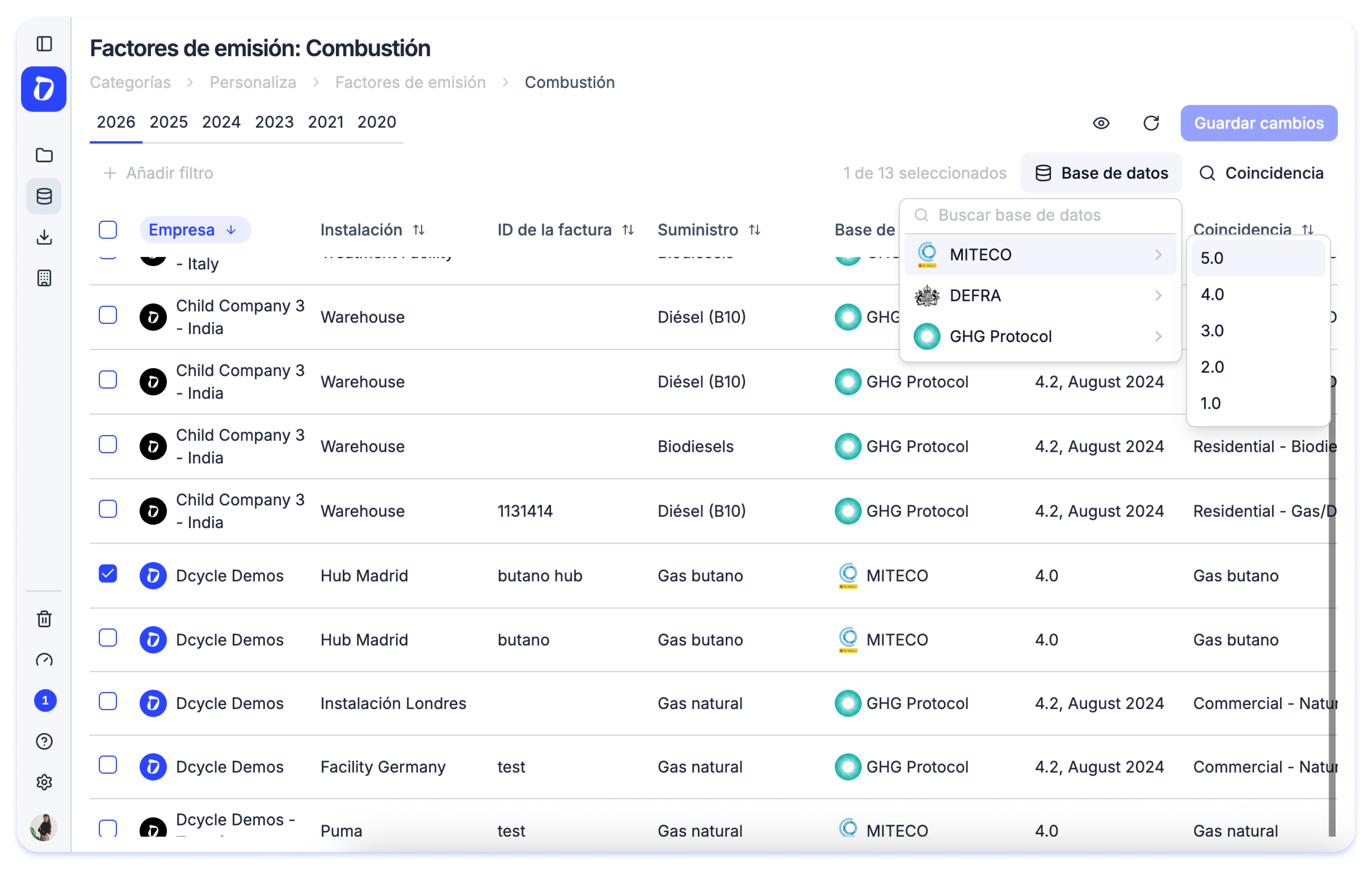 Nuevos factores de emisión disponibles - MITECO 6.0