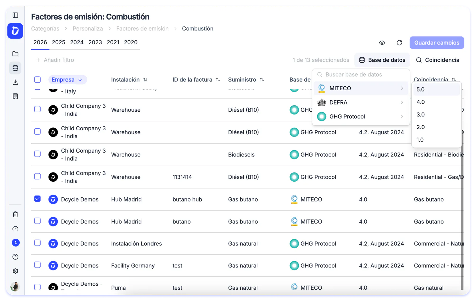Nuevos factores de emisión disponibles - MITECO 6.0