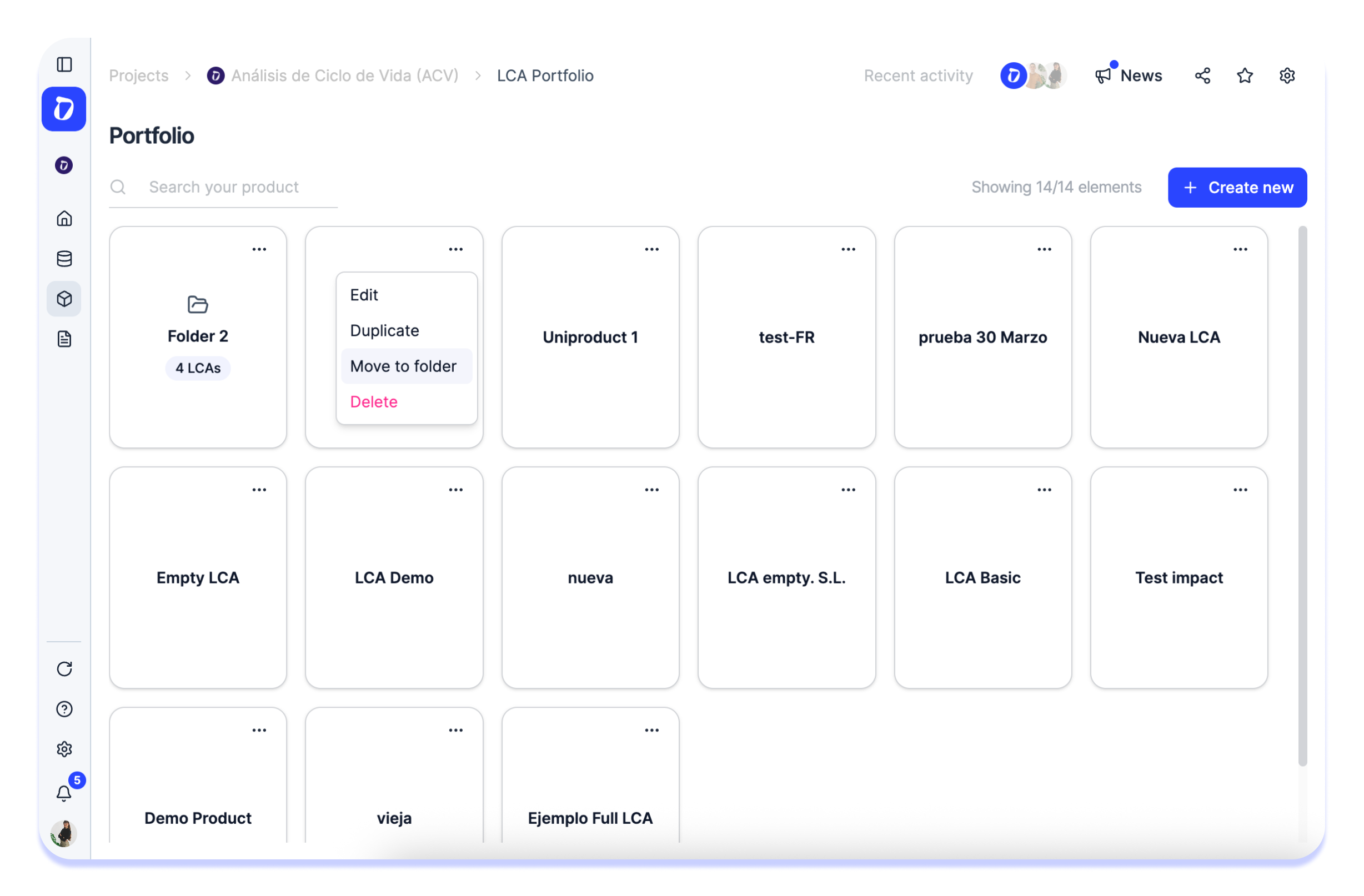 Organize your LCAs into folders