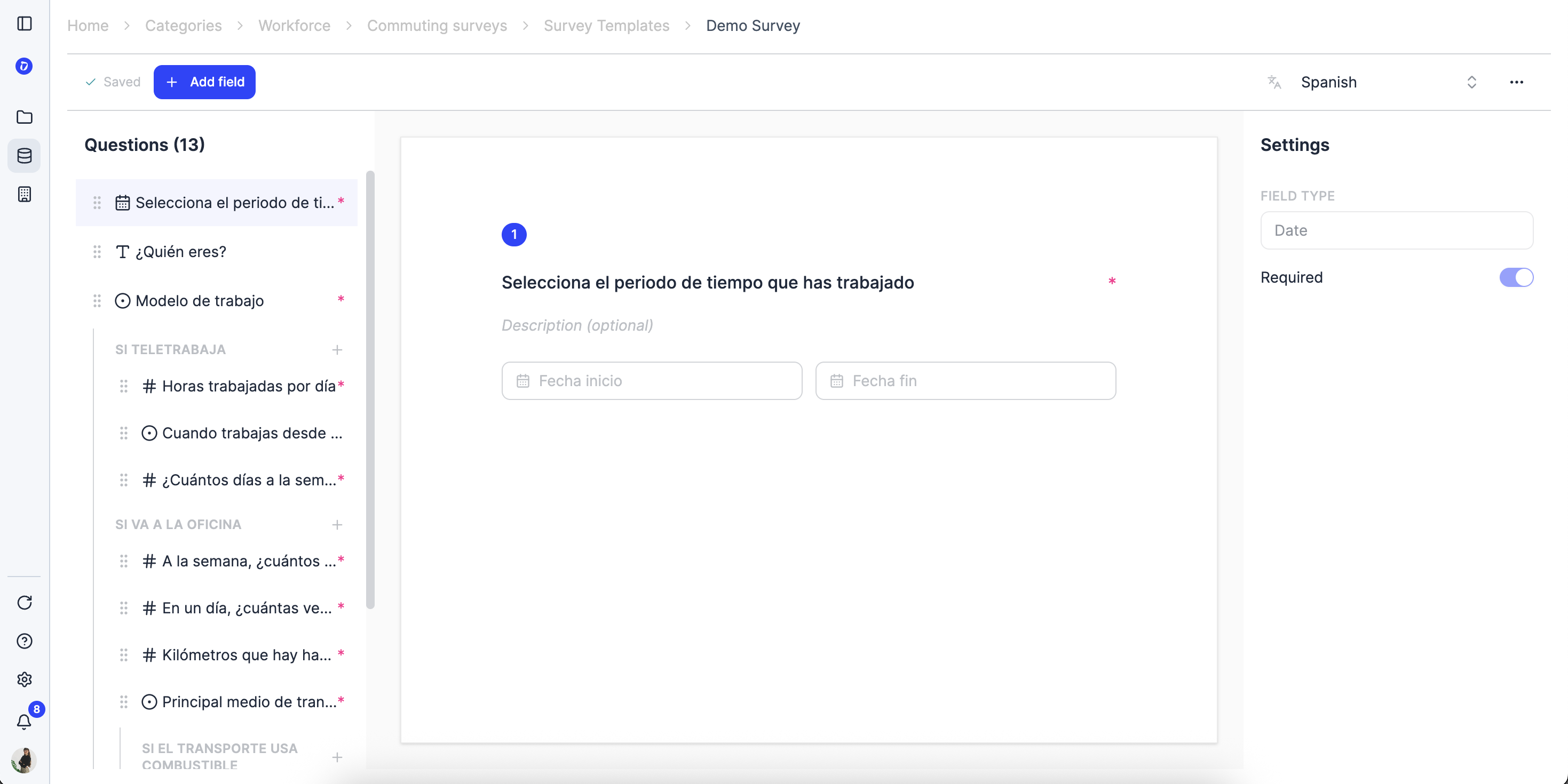 Personaliza tus encuestas de movilidad