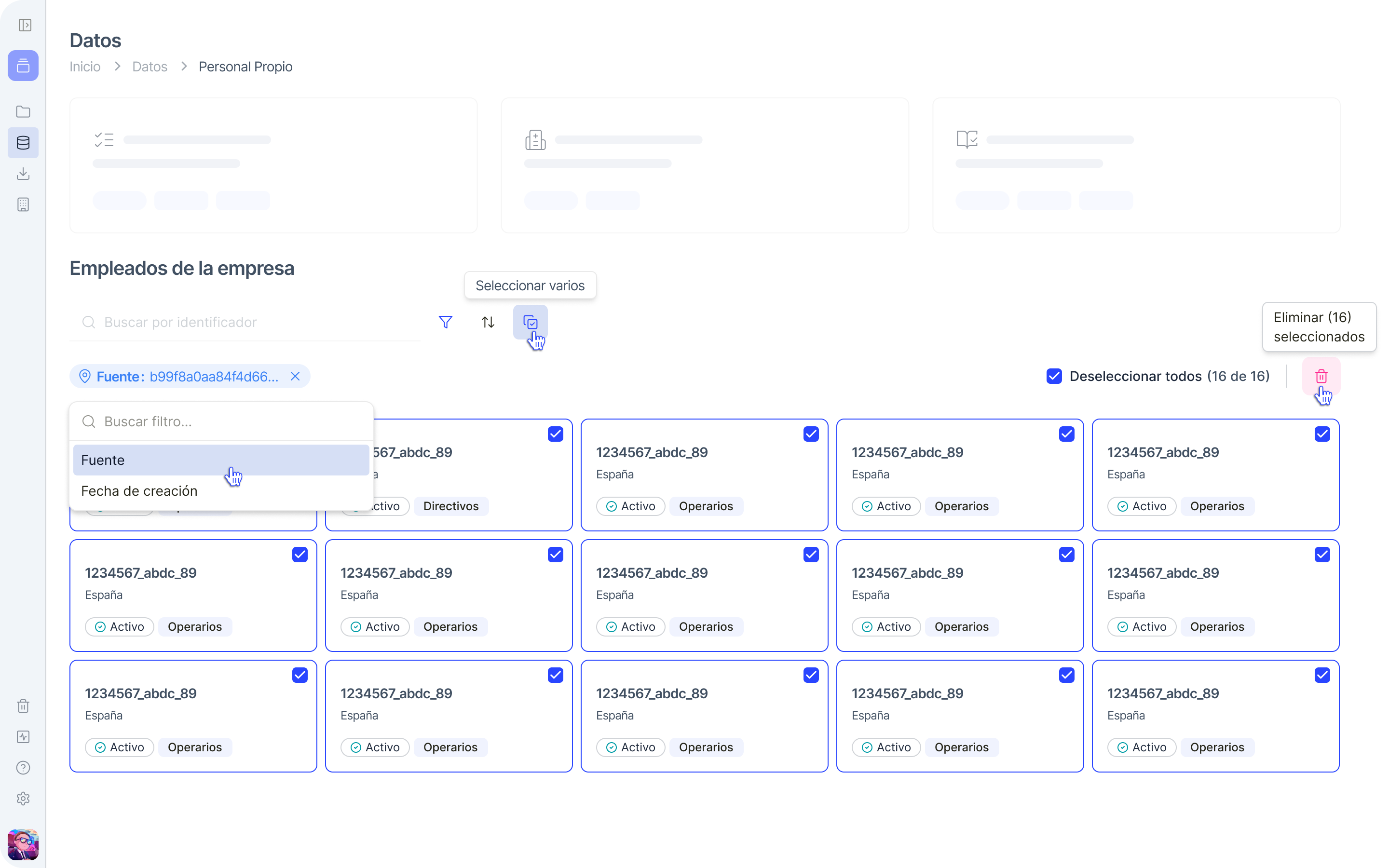¡Selección múltiple + Borrado masivo de datos ya disponible!