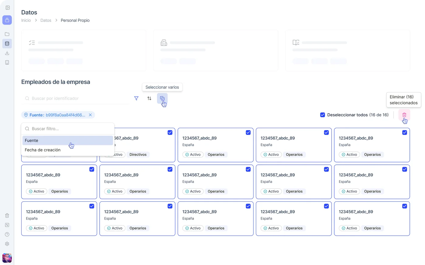 ¡Selección múltiple + Borrado masivo de datos ya disponible!