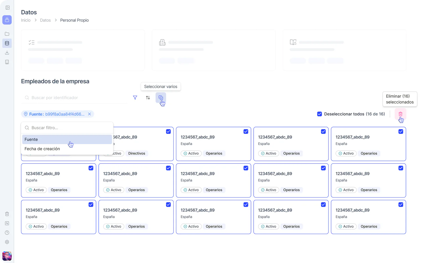 ¡Selección múltiple + Borrado masivo de datos ya disponible!