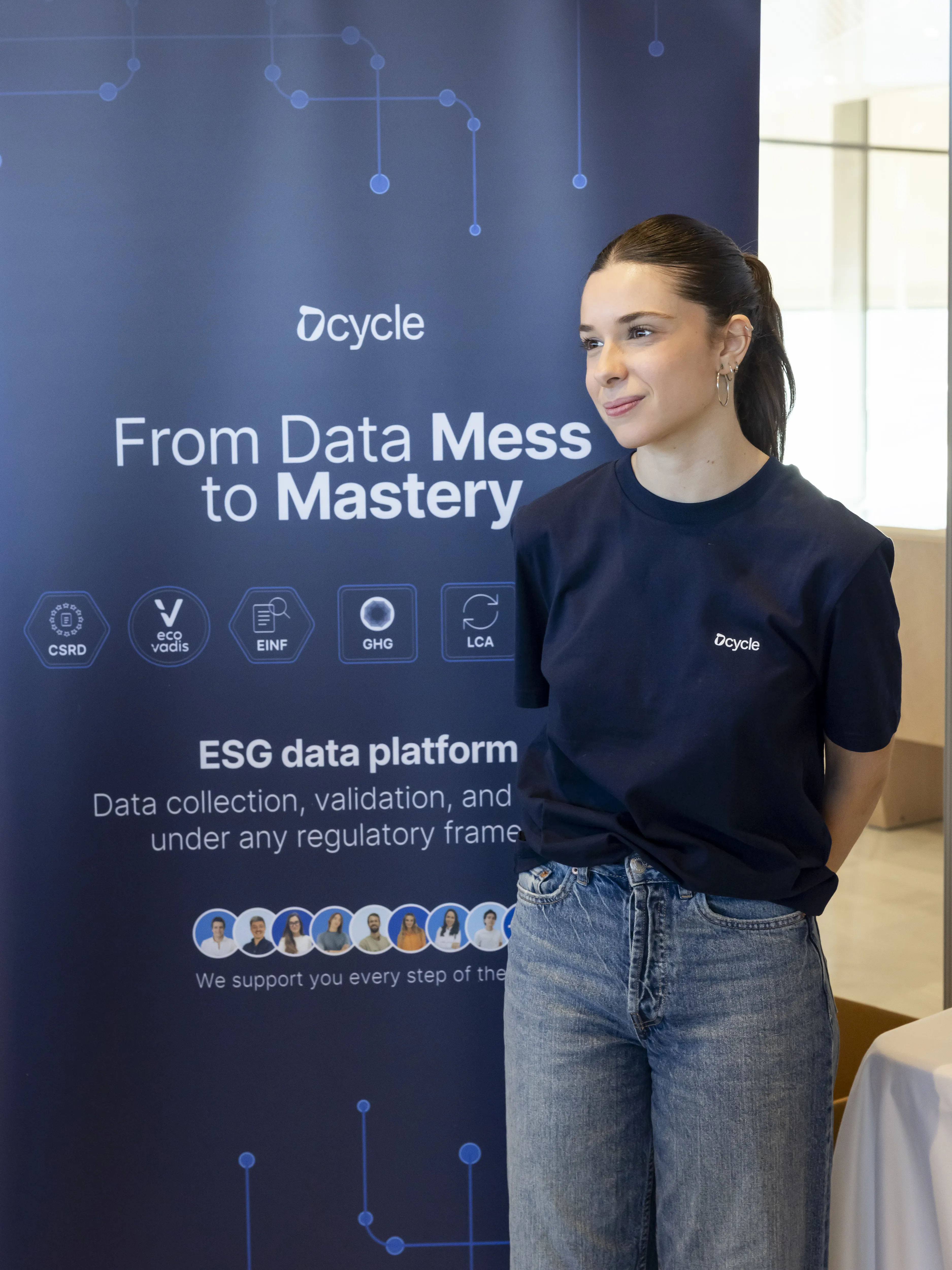 Dcycle team member at the From Data Mess to Mastery booth